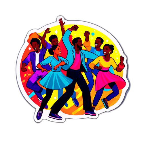 Группа людей танцующих под музыку