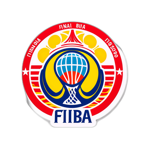 T-paita, jossa FIBA-logo yhdistyy Lissabonin kulttuurielementteihin