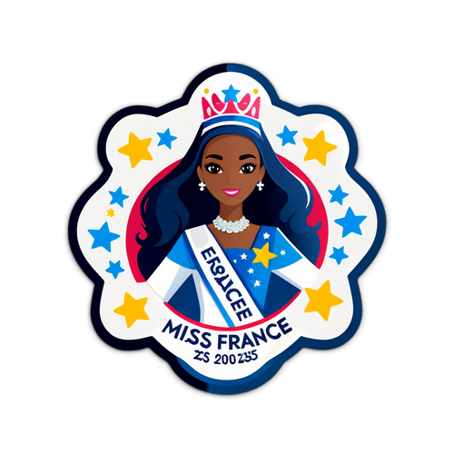 Sticker de promotion de l'élection Miss France 2025