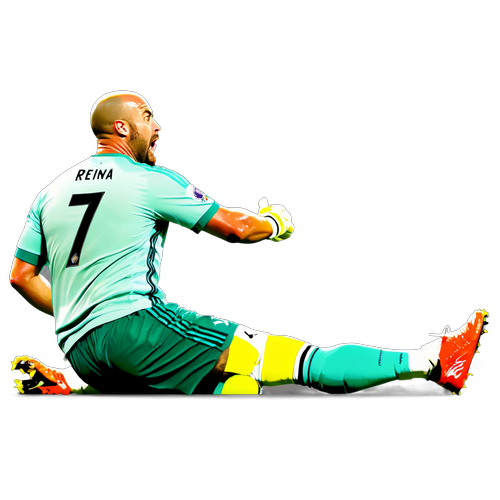 Pepe Reina in een gedurfde moment van de wedstrijd