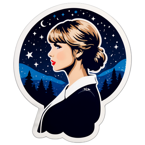 Silhouette Taylor Swift dalam Malam Berbintang