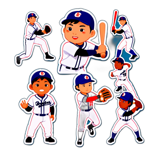 김하성의 다양한 야구 스티커 디자인