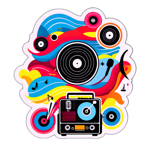 संगीत काnostalgic स्टीकर