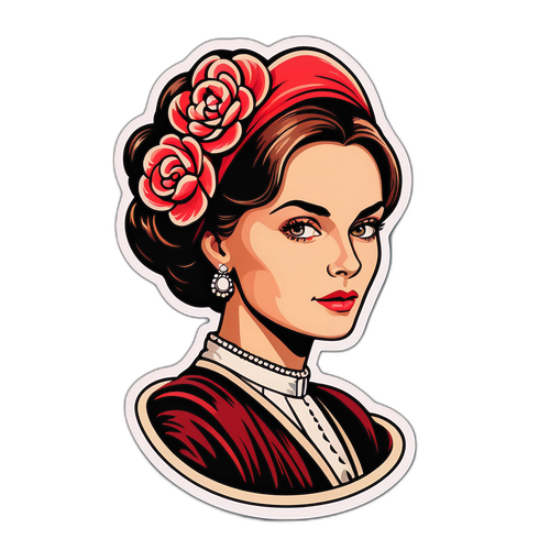 Stylizovaná nálepka Pavlíny Pořízkové ve vintage stylu