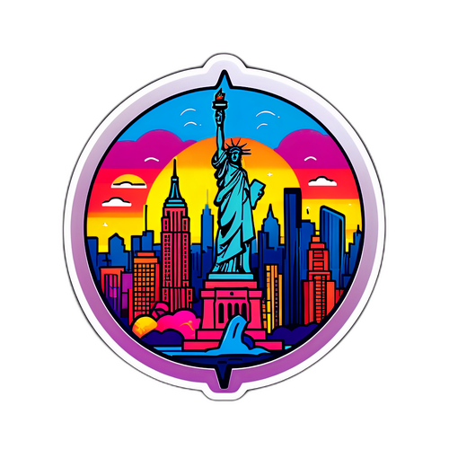 Newyoršská panoráma při západu slunce