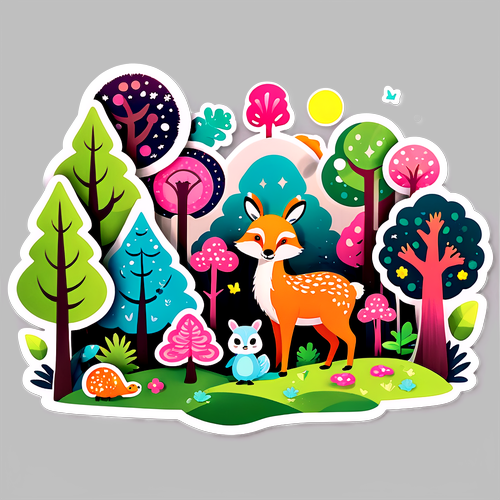 神奇森林與可愛動物圖案