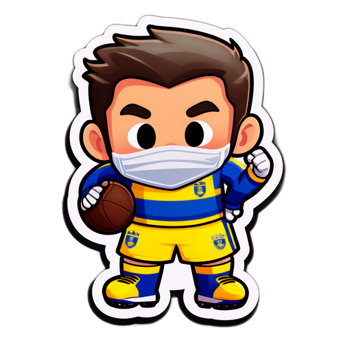 Sticker drăguț cu personaje din ligile de fotbal