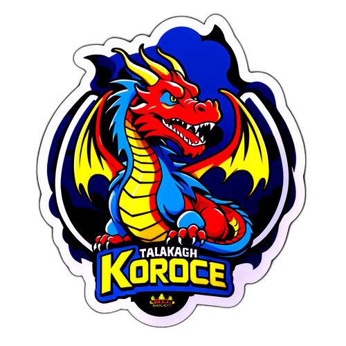 Sticker cu un dragon în stil polonez
