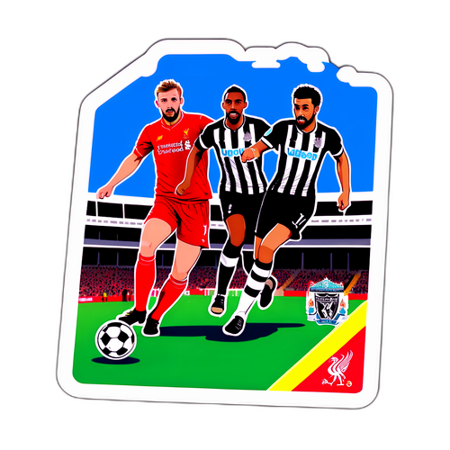 Newcastle United ja Liverpool pelaajat kilpailutilanteessa
