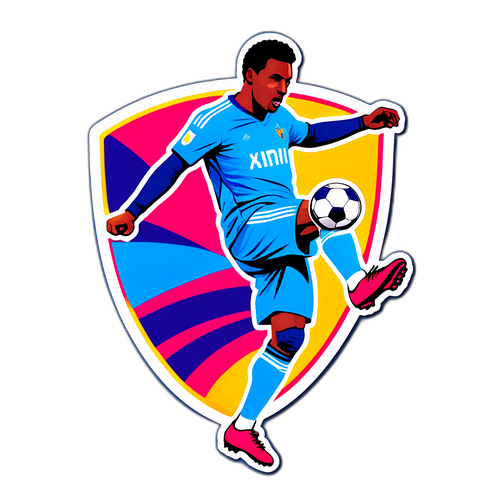 Στιγμιότυπο ποδοσφαιριστή της Μαρσέιγ που σκοράρει