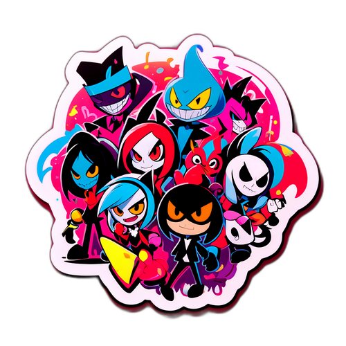 Adesivo a tema Hazbin Hotel: Festa Caotica