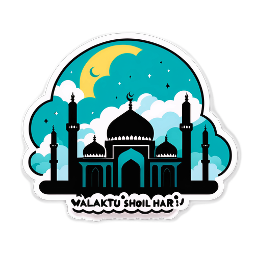 Silhouette Masjid dengan Awan Lembut