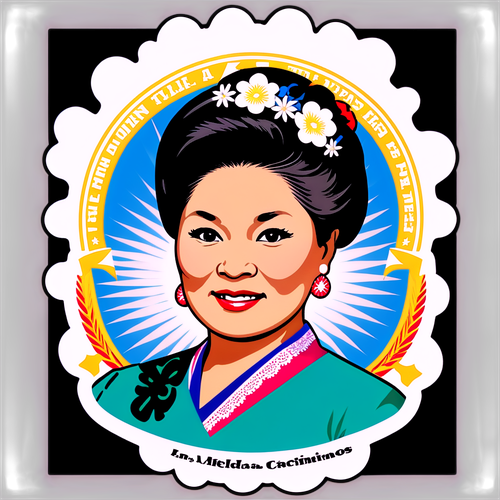 Disenyo ng Sticker na may Imahe ni Imelda Marcos