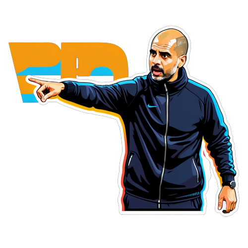 Adhesivo de Pep Guardiola dando instrucciones