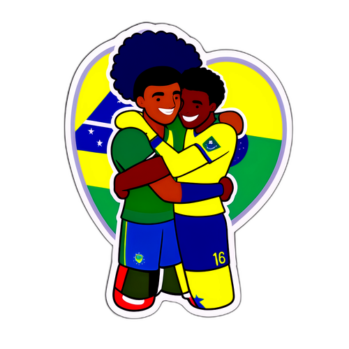 Sticker de la amistad entre Brasil y Colombia