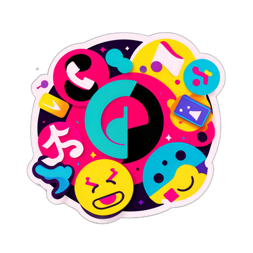 TikTok Video Oynatıcı İkonu ile Eğlenceli Arkadaş Grubu