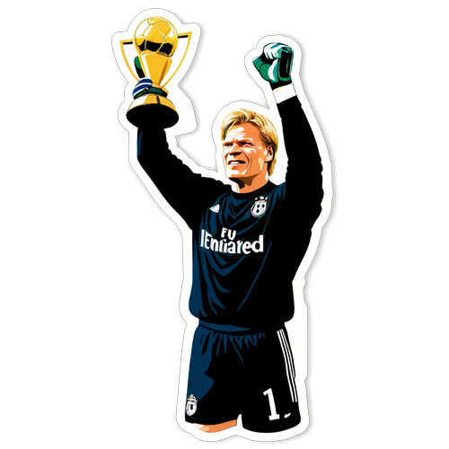 Autocollant d'Oliver Kahn en pose de gardien emblématique
