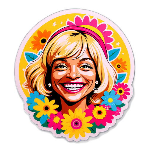 En glad karikatur av Goldie Hawn