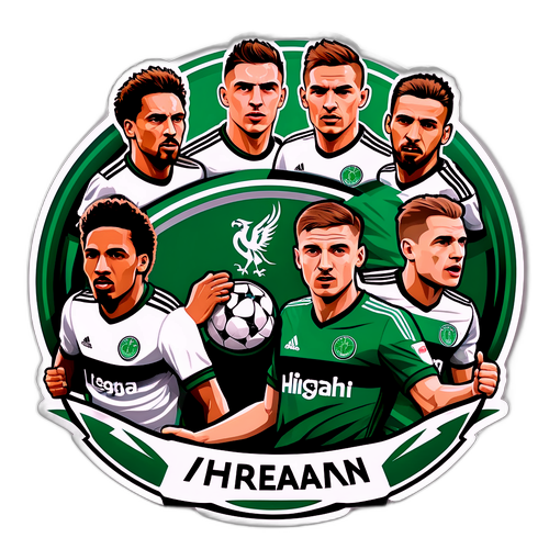 Autocolant cu jucători iconici de la Hibernian și Legia Varșovia