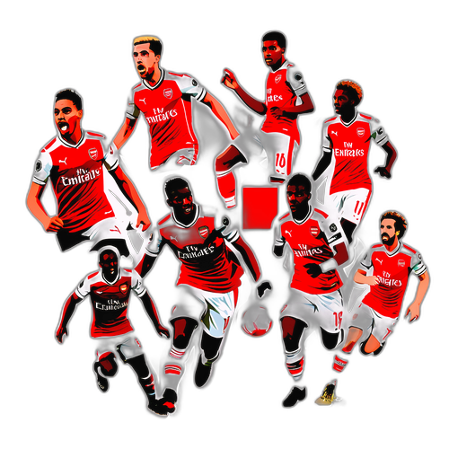 아스날 스타 선수들이 경기를 치르는 모습 스티커