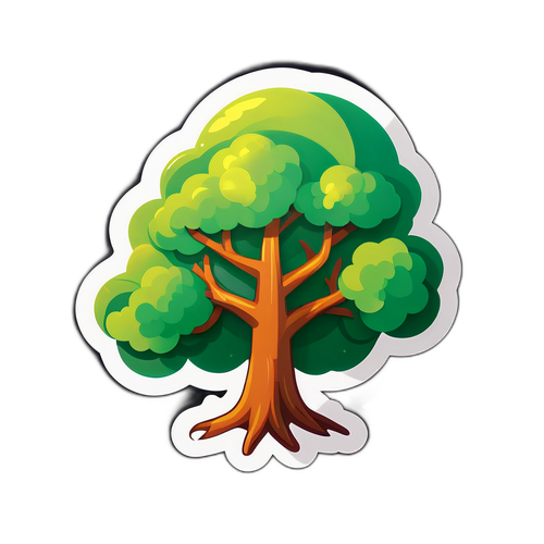 날씨 변화 나무 스티커