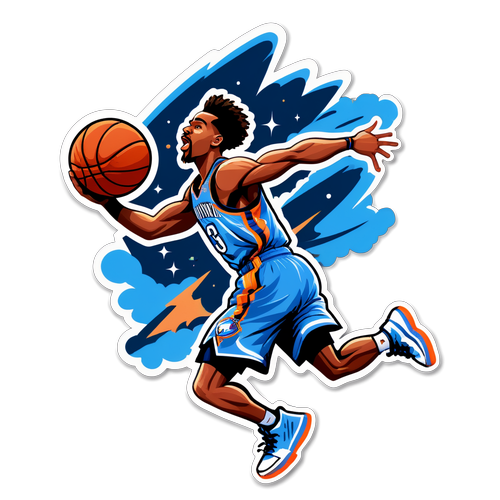 Isang Malikhain na Sticker ng Manlalaro ng Basketbol