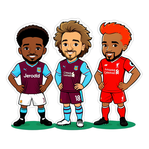 Sticker med Aston Villa og Liverpools maskotter