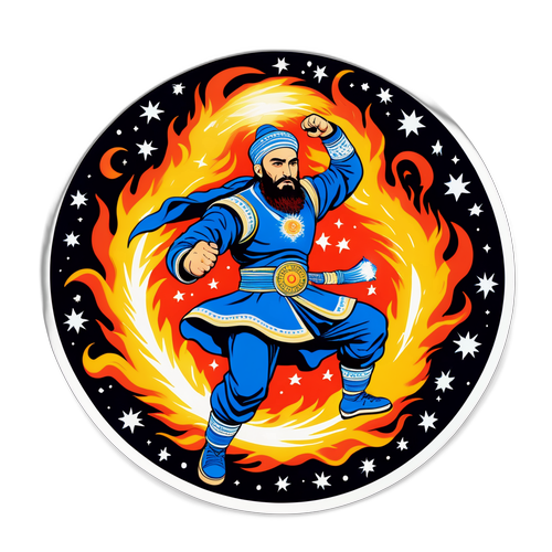 Sticker cu Khamzat Chimaev în luptă