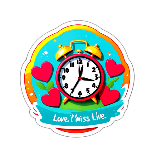 Sticker cu ceasul "Love Island Live - Nu rata!"
