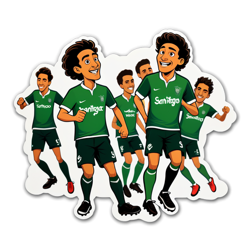 Divertido sticker con jugadores de Santiago Wanderers bailando