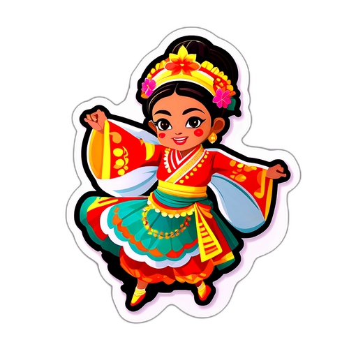 Balinesiska traditionella danser med färgglada kostymer