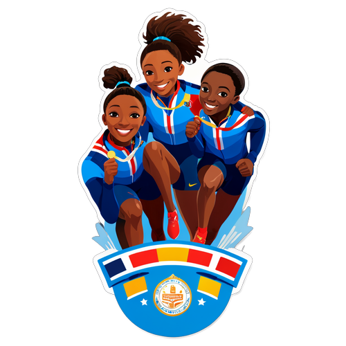 Inspirez-vous : Le Sticker Éblouissant de Simon Biles et Ses Coéquipières qui Réinvente l'Excellence Sportive !