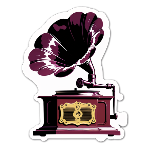Eski Gramofon Sticker