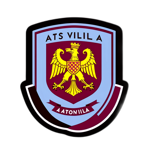 Vintage Aston Villa Logo i Klassisk Fotballstadion