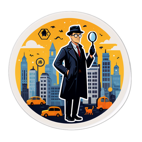 Whimsical Detective Sticker
