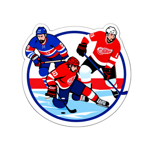 Red Wings vs Rangers Showdown Sticker