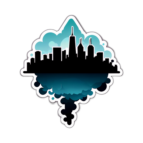 Силуэт города "Сайлент Хилл" в туманной атмосфере