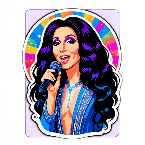 Whimsical Cher Concert Sticker