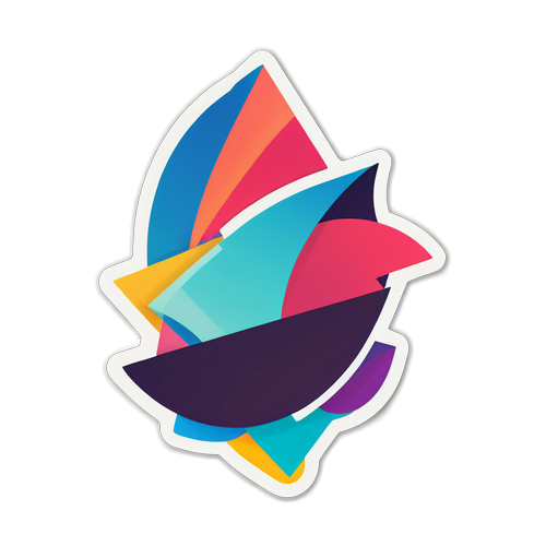 Minimalist Geometrisk Klistremerke Design