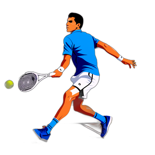 En dynamisk design af Carlos Alcaraz i aktion på tennisbanen