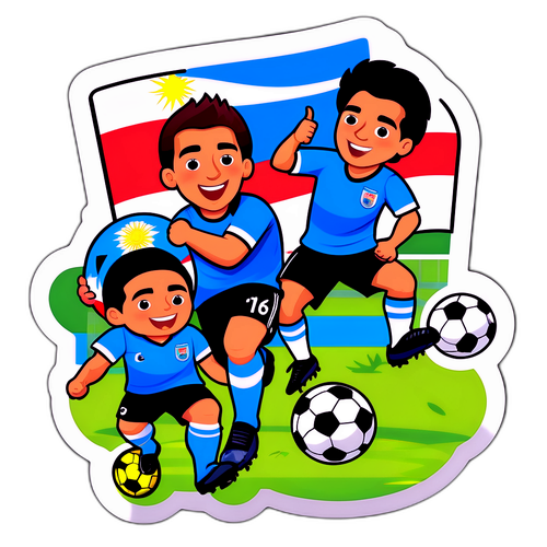 Adesivo Colorato di Calcio: Rivalità Paraguay-Uruguay