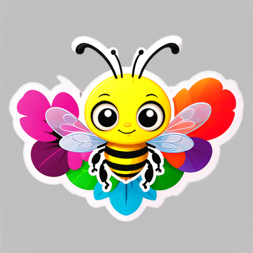Cute Cartoon Bee Sticker