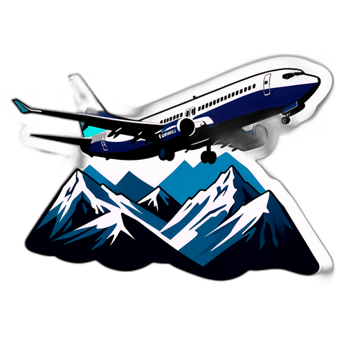 Un Boeing 737 survolant les montagnes