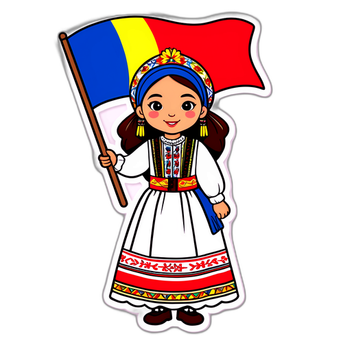 Fată în ținută tradițională românească