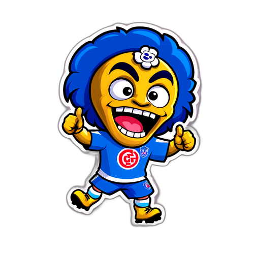 Stiker Keceriaan Maskot Cruz Azul