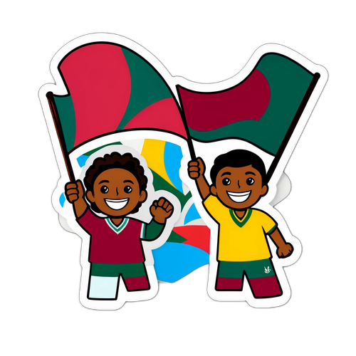 Fluminense szurkolók örömmel, színes zászlókkal