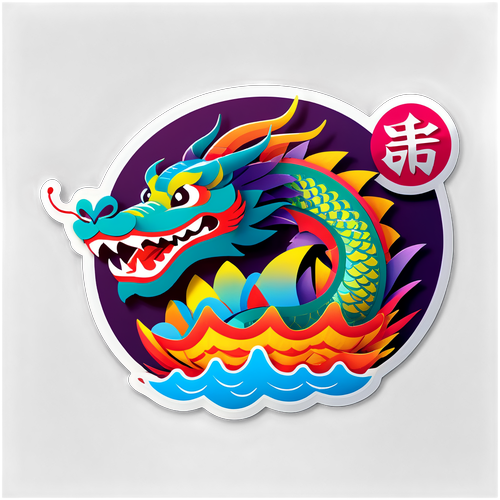 传统龙舟节快乐贴纸