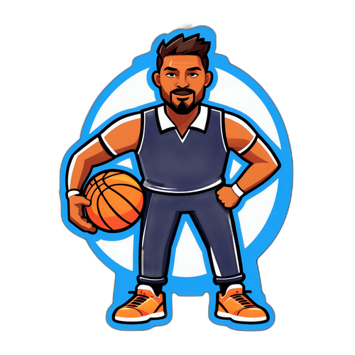 Autocollant d'un entraîneur de basket-ball avec un tableau