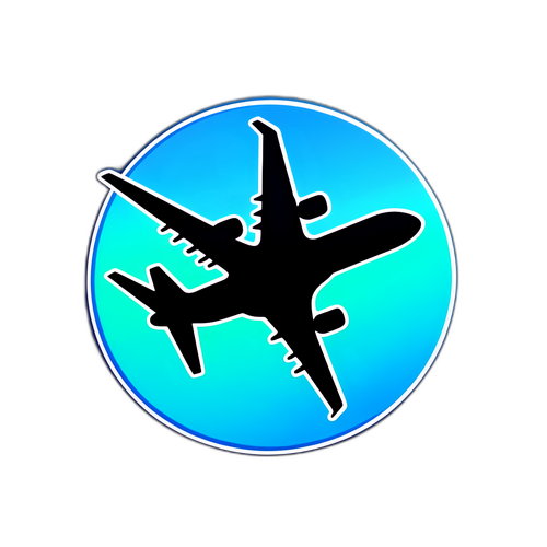 Autocollant minimaliste de silhouette d'Airbus