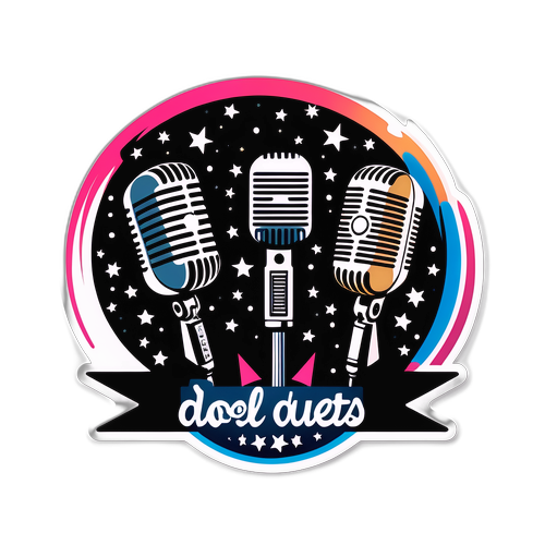 Retro-sticker som firar 'Idol Duets 2025'